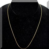 J011. 14K gold Jeanine Payer bowl pendant with drop diamond necklace on 16” chain - $210 